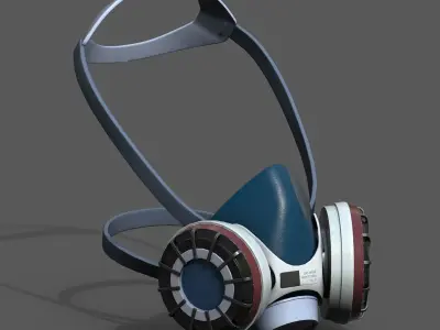 Gas mask respirator military combat 3d model low poly  Low-poly 3D model