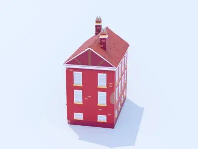 Italian Building number 4 Lowpoly Low-poly 3D model