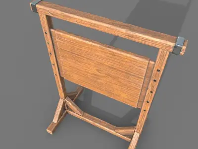 Wooden SignBoard A Low-poly 3D model