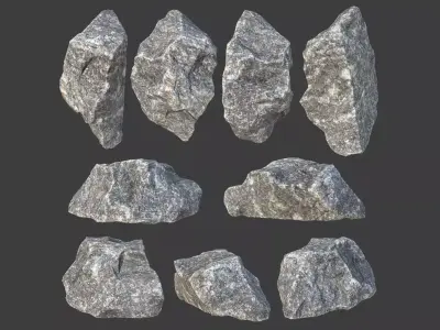 Gravel 2 rock Low-poly 3D model