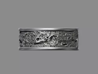 Moon surface ring astroid textured design 3D print model