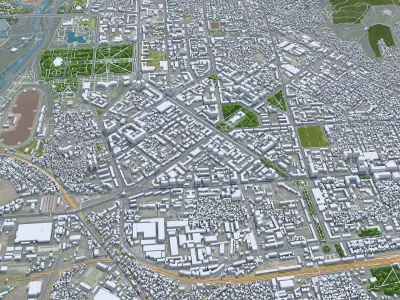 Dushanbe Tajikistan 25km AI Low-poly 3D model