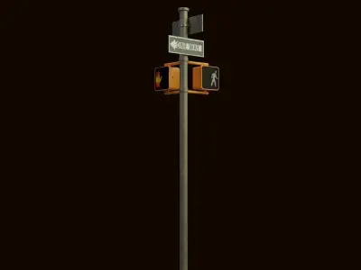 High Poly Traffic Lights Pack- 3 variant Low-poly 3D model