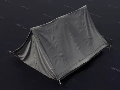 Medieval Camping Tent Low Poly Low-poly 3D model