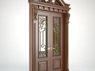 Carved door 3D print model 3D model