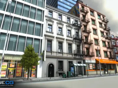 NYC Block 2 Unity Low-poly 3D model