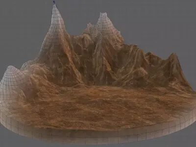 Terrain V05 Low-poly 3D model