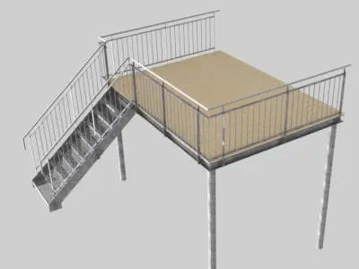 Balcony Terrace Free 3D model