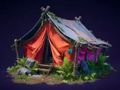 Stylized Forest Tents 3D model
