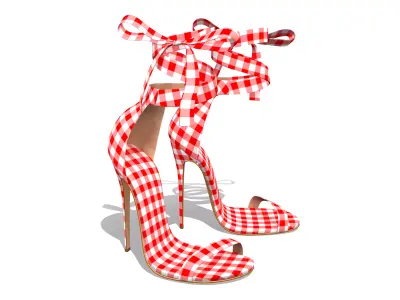 Womens Summer Lace Up Sandals Low-poly 3D model