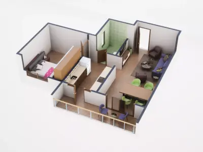 3D Floor Plan model 09 3D model