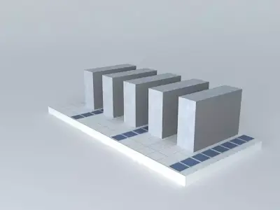 Raised Floor 2ft x 2ft tile with cabinet layout 3D model