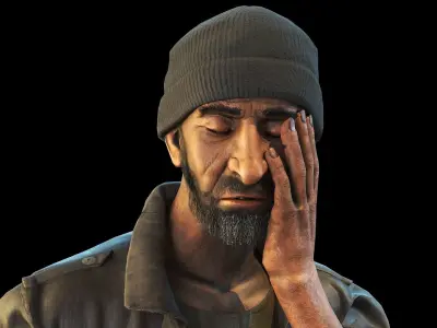 Homeless person Vincent Low-poly 3D model