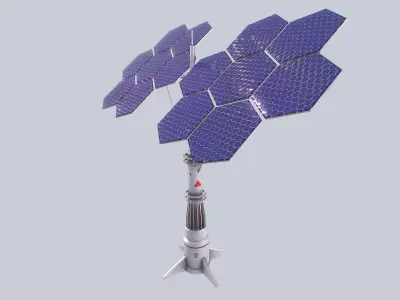 Scifi solar panel Low-poly 3D model