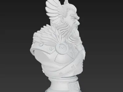 Odin Bust  3D Printable Norse Mythology God Statue 3D print model