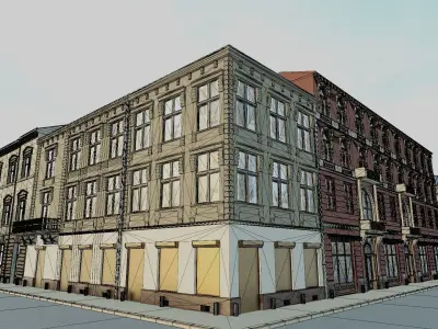 Building modular european old id 1 Low-poly 3D model