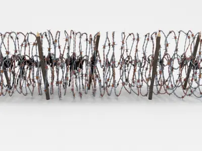 Low Poly Barb Wire Obstacle Low-poly 3D model