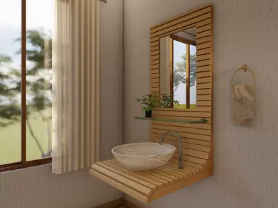 Wash basin Low-poly 3D model