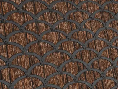 Wooden Metal Iron Guard PBR Seamless Texture