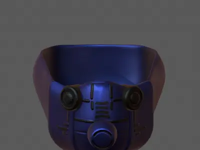 Gas mask helmet 3d model scifi Low-poly  Low-poly 3D model 410