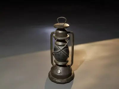 Old Kerosene Lamp  Low-poly 3D model