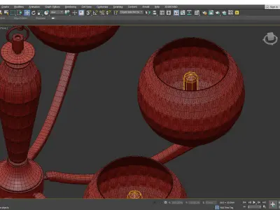 STUART 6 LIGHT CHANDELIER Low-poly 3D model