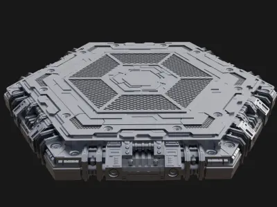 Hexagon Stand Base Diorama Scifi Model A 3D print model