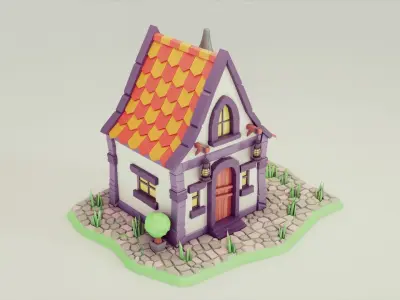 cartoon house 01 Low-poly 3D model