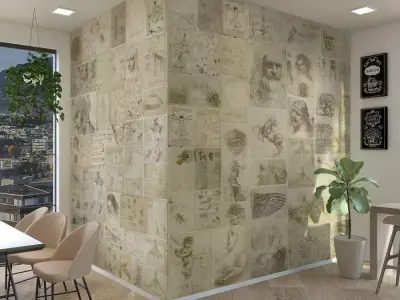 Renaissance Sketch Collage Wallpaper Texture