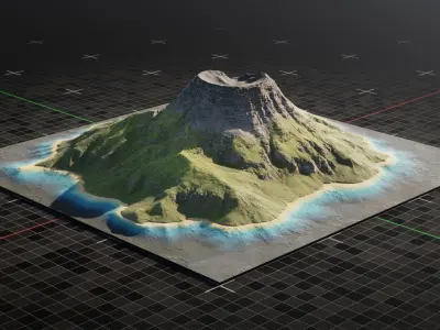 Island Volcano 3 3D model