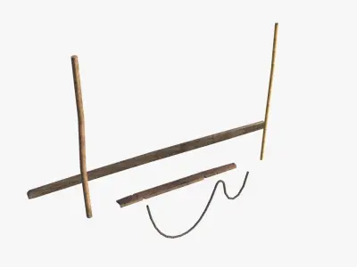 Free Demo - Modular Wooden Stakes and Planks Asset Free low-poly 3D model