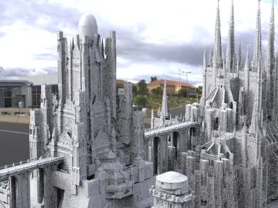 Edwardian fantasy City architecture 3D model 3D model