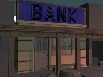 Old West Town AAA Low-poly 3D model