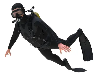  Diver Rigged for Maya 