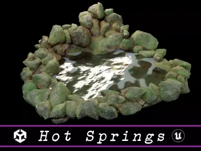 Hot Springs  Low-poly 3D model