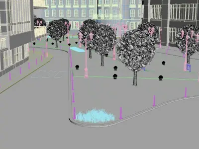 City Square UNITY fbx with uvs ready 3D model