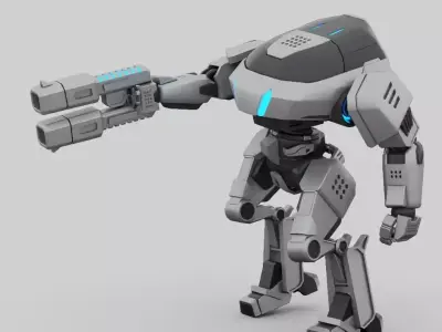 Cap robot rigged - animated character 3D model