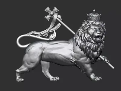 Flag Lion 3D Pendant 3D print model