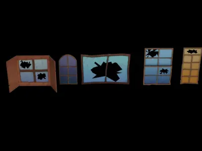 Windows Set Low-poly 3D model