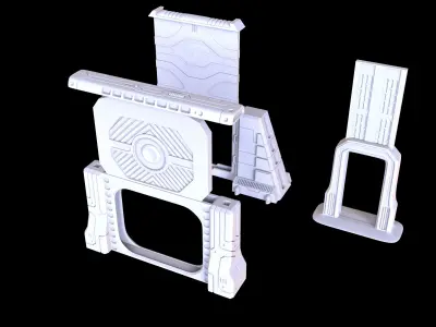 PACK 3 SCI FI OPENABLE DOORS - PRINTABLE 3D MODEL 3D print model