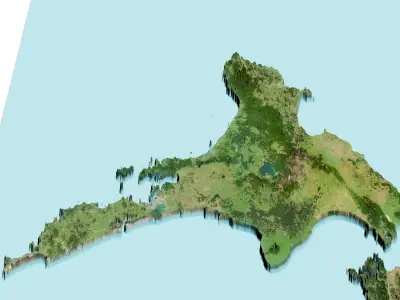 New Zealand Terrain Topography Elevation DEM Geography  map 3D model