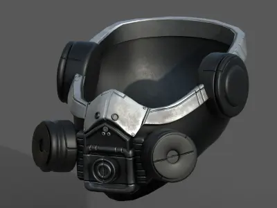 Gas mask helmet scifi futuristic military  Low-poly 3D model buy