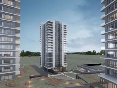 Mixed Use building towers 3D model