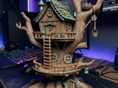 Fantasy Treehouse Model -  Fairy Garden Miniature  3D print model