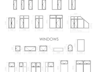 Detailed metal-plastic windows and doors 3D model