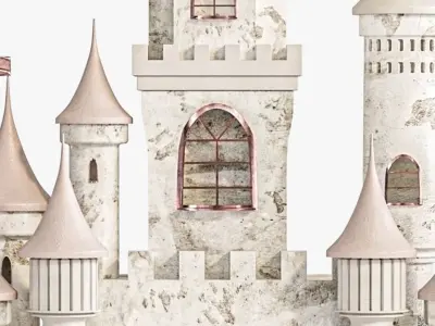 Toy castle for children room 3D model