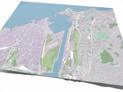 Cityscape Port de Buc France  3D model