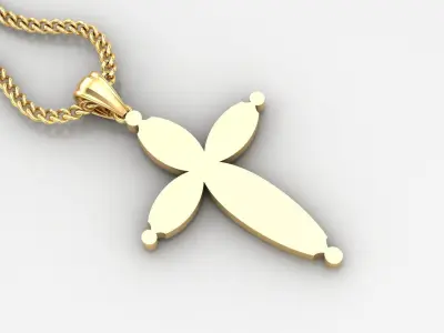 Light Gold 18K Cross Pendant 1CP078 3D print model