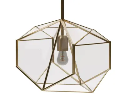 OPENBOX Metal and Glass Flush Mount Pendant Low-poly 3D model