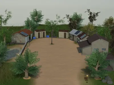RuralVillageSet Free low-poly 3D model